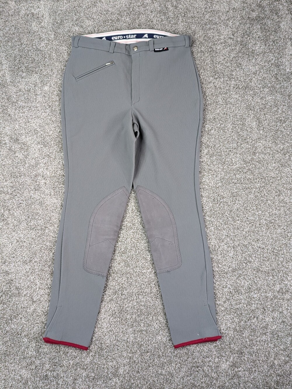 Euro Star Riding Breeches Womens 34R Gray English Leggings West Germany
